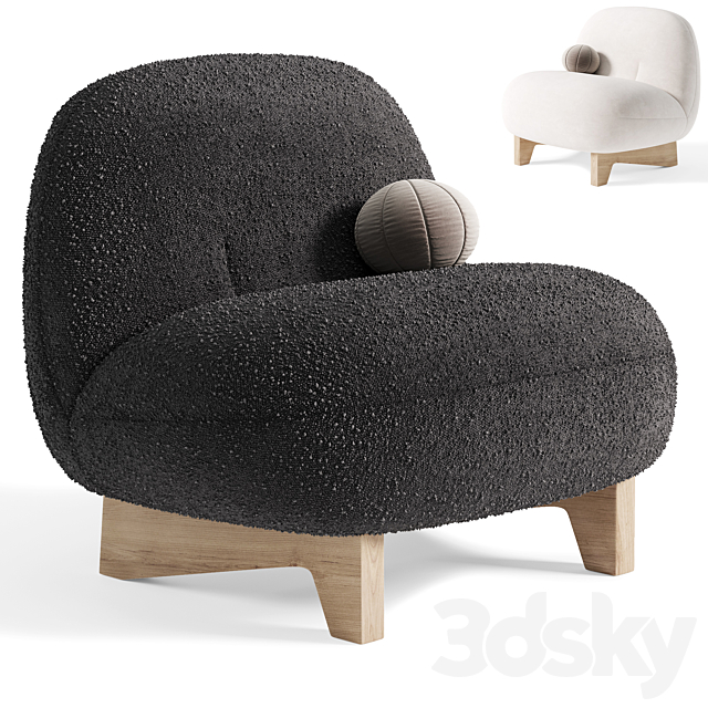 Armchair Elvit Cozy Ginger By sofa 3DS Max Model - thumbnail 3