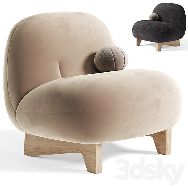 Armchair Elvit Cozy Ginger By sofa 3DS Max Model - thumbnail 4