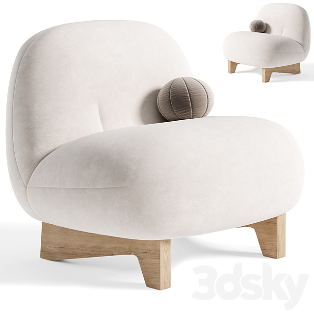 Armchair Elvit Cozy Ginger By sofa 3DS Max Model - thumbnail 5