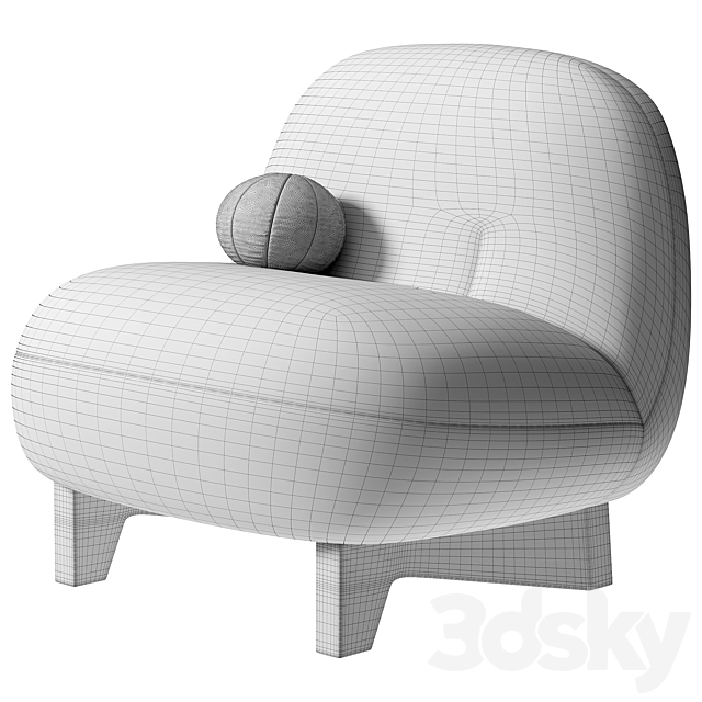 Armchair Elvit Cozy Ginger By sofa 3DS Max Model - thumbnail 6