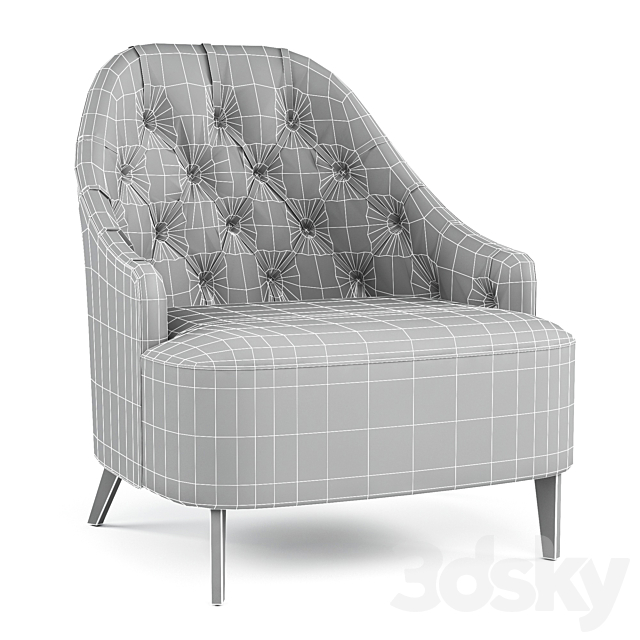 Armchair Emilia Capitonne 3DSMax File - thumbnail 3