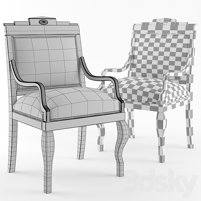 Armchair Empire style _ Chair AMPIR 3DS Max Model - thumbnail 2