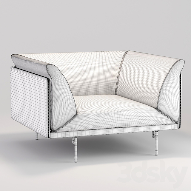 Armchair ENNE CORIO 3ds Max - thumbnail 3