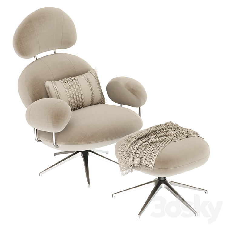 Armchair Ensis 3DS Max Model - thumbnail 1