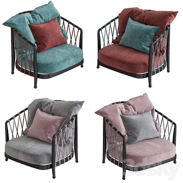 Armchair Erica CITTERIO 3DS Max - thumbnail 1