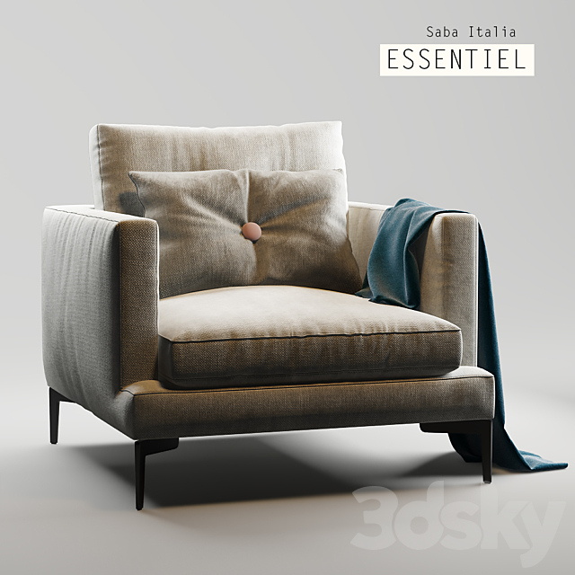 Armchair Essentiel Saba Italia Milano 2016 ESS POL B 3DSMax File - thumbnail 1