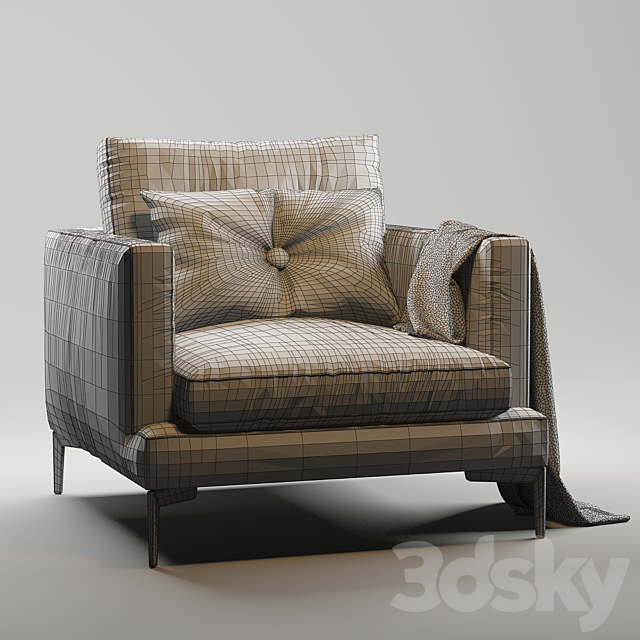 Armchair Essentiel Saba Italia Milano 2016 ESS POL B 3DSMax File - thumbnail 2