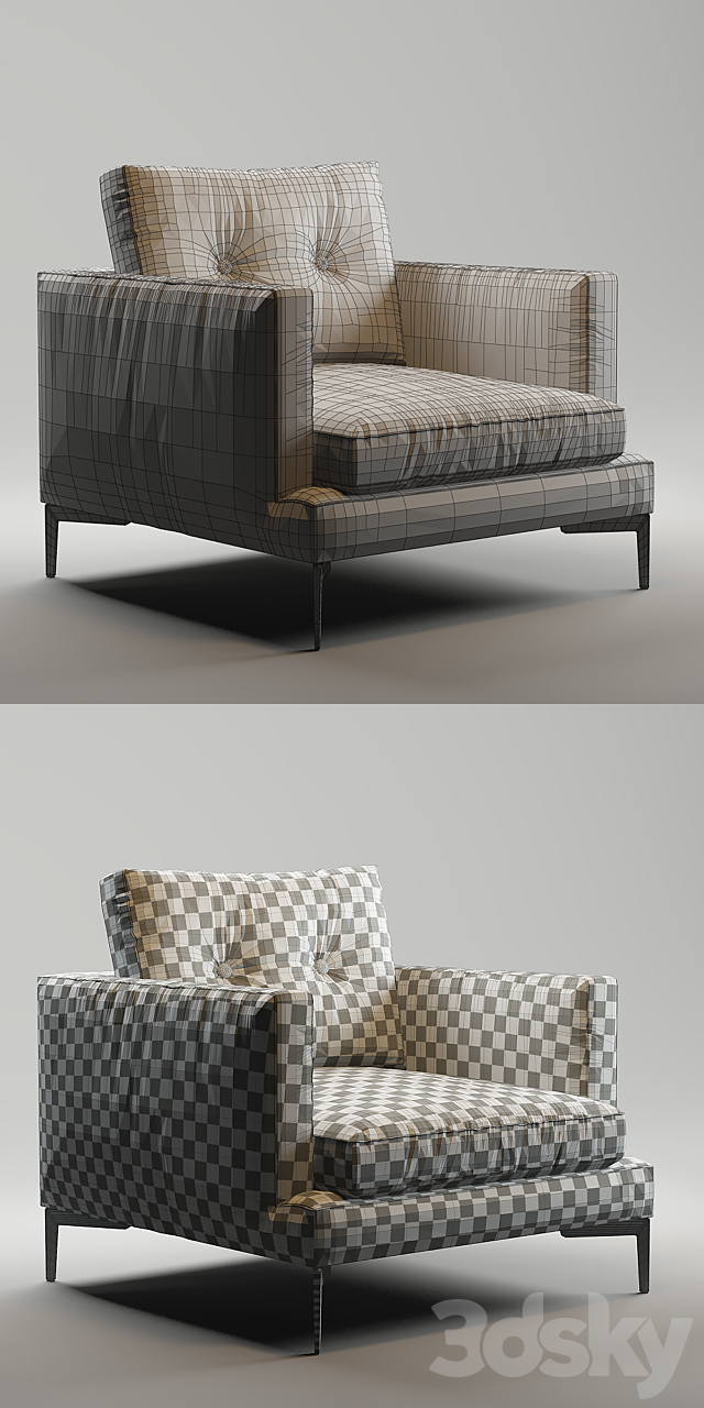 Armchair Essentiel Saba Italia Milano 2016 ESS POL B 3DSMax File - thumbnail 3