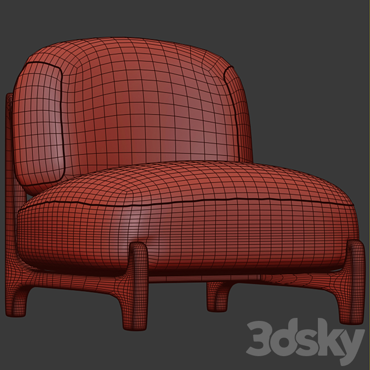 Armchair ETNA by Corner design 3DS Max Model - thumbnail 2