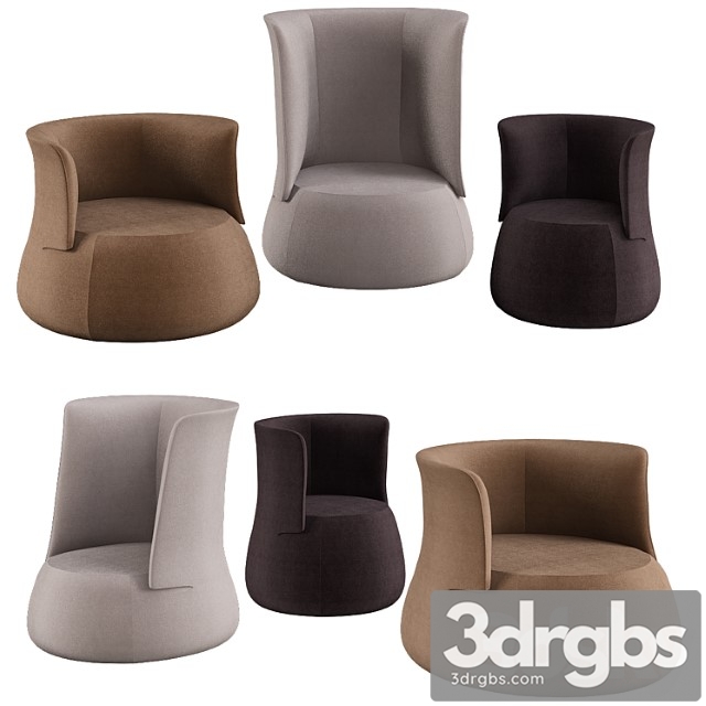 Armchair fat sofa urquiola 3dsmax Download - thumbnail 1