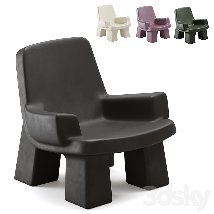 Armchair Faye Toogood Fudge Chair 3DS Max Model - thumbnail 3