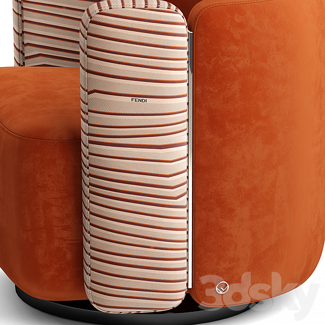 Armchair fendi casa 3DS Max Model - thumbnail 2