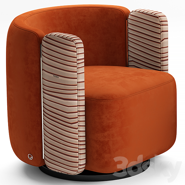 Armchair fendi casa 3DS Max Model - thumbnail 3