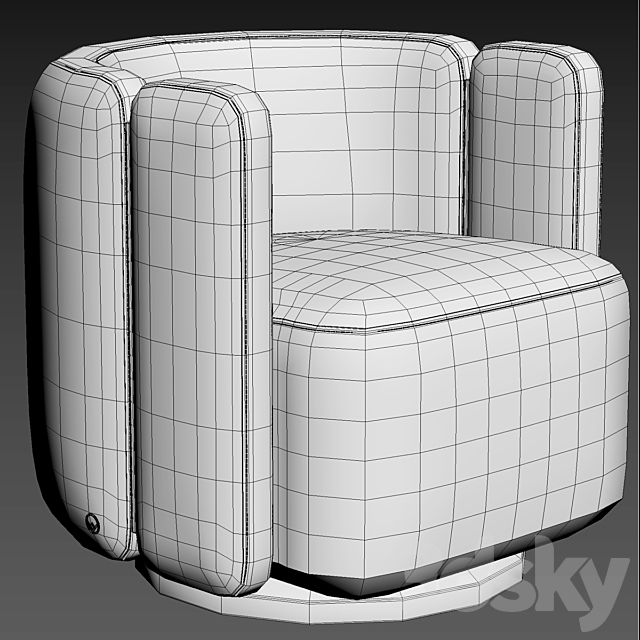 Armchair fendi casa 3DS Max Model - thumbnail 5