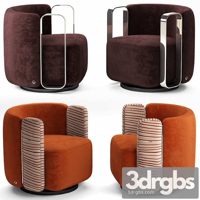 Armchair fendi casa 3dsmax Download - thumbnail 1