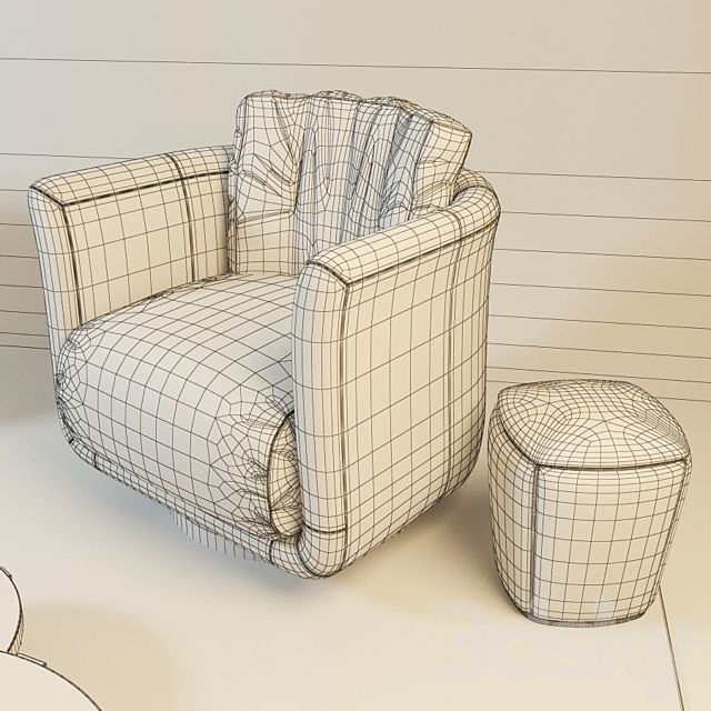 Armchair Fendi Casa Artu 3DSMax File - thumbnail 3