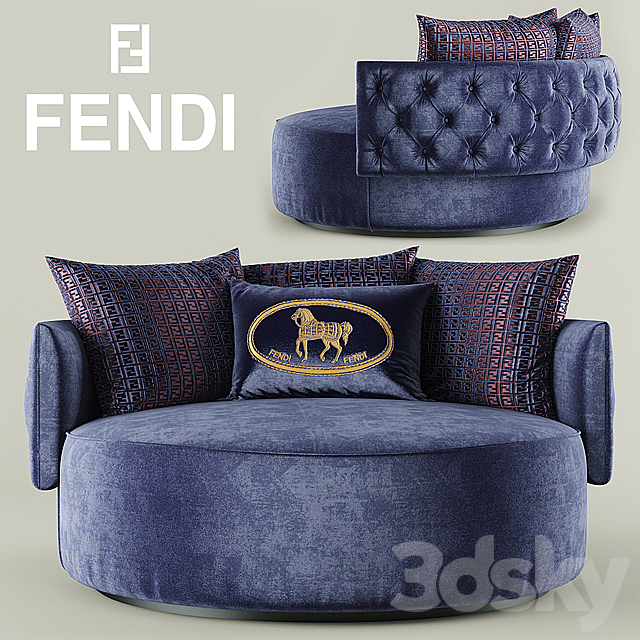 Armchair Fendi Casa Efea Capitonne 3DSMax File - thumbnail 1