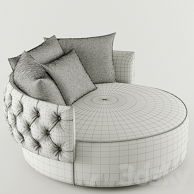 Armchair Fendi Casa Efea Capitonne 3DSMax File - thumbnail 3