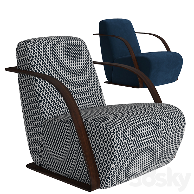 Armchair FENDY Gilda 3DS Max - thumbnail 1