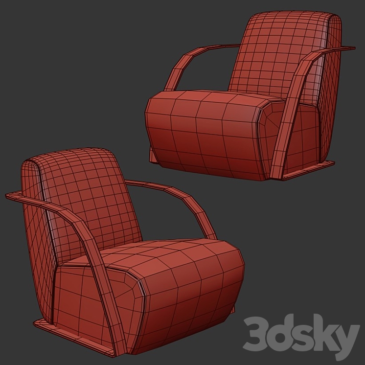 Armchair FENDY Gilda 3DS Max - thumbnail 2