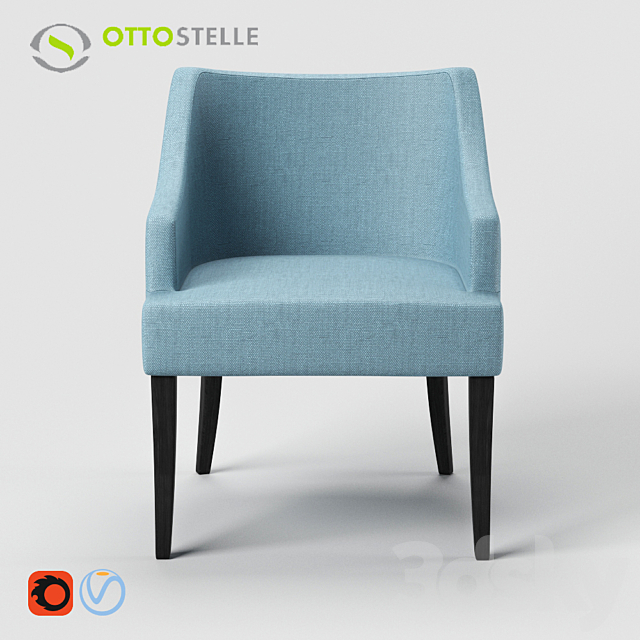 Armchair “Fil” Ottostelle 3DS Max Model - thumbnail 2