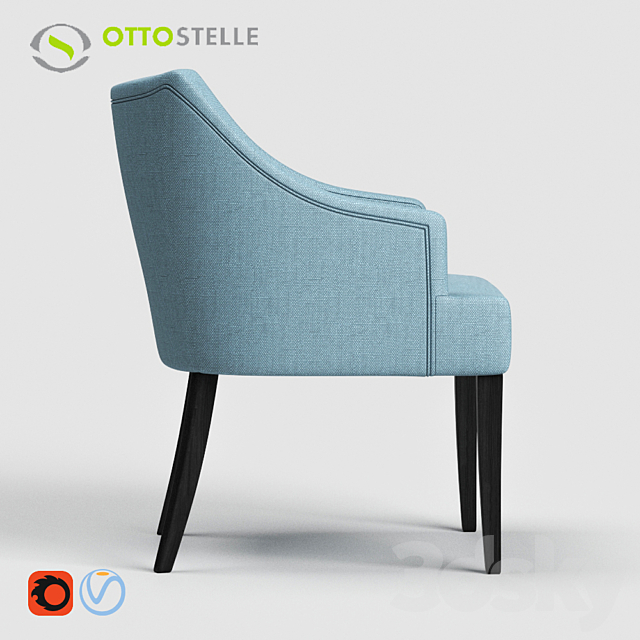 Armchair “Fil” Ottostelle 3DS Max Model - thumbnail 3