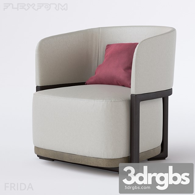 Armchair flexform frida 3dsmax Download - thumbnail 1