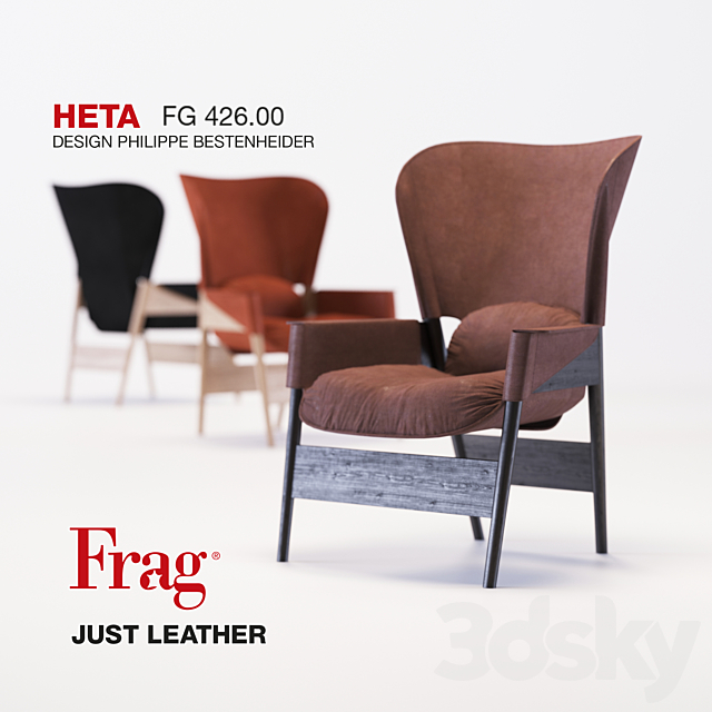 armchair FRAG HETA bergere pouf 3DS Max Model - thumbnail 3