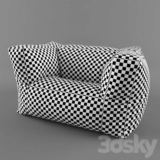 Armchair frameless 3DS Max Model - thumbnail 2