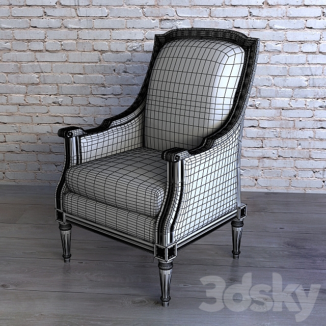 Armchair FRANCESCO MOLON P47 3DS Max Model - thumbnail 3