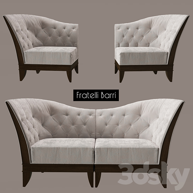 Armchair Fratelli Barri 3ds Max - thumbnail 1