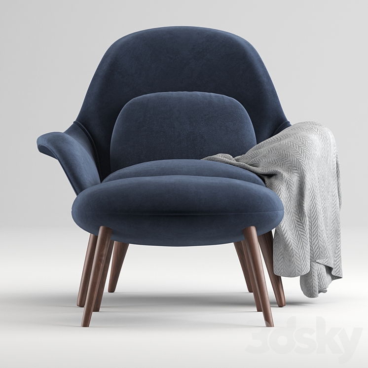 ArmChair Fredericia Swoon Lounge 3DS Max - thumbnail 2