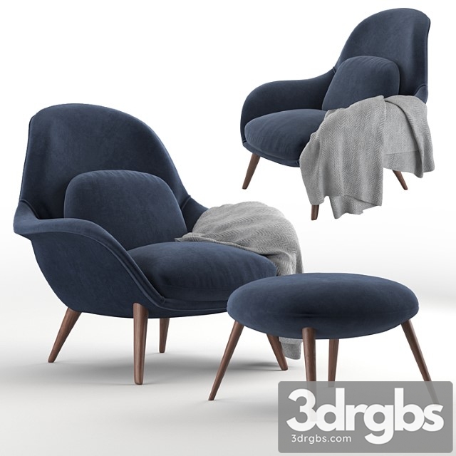 Armchair fredericia swoon lounge 3dsmax Download - thumbnail 1