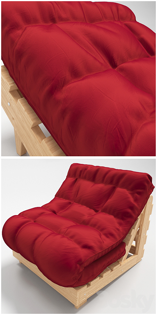 ARMCHAIR futon 3DS Max Model - thumbnail 2