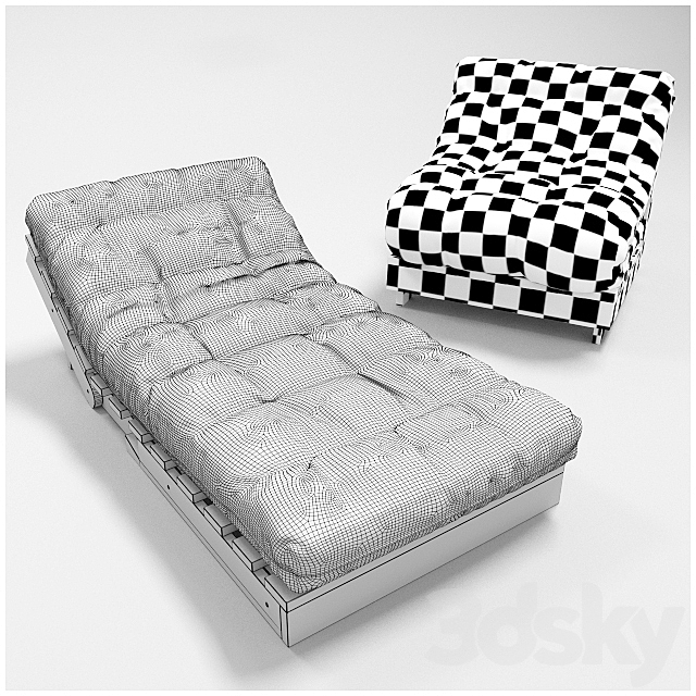 ARMCHAIR futon 3DS Max Model - thumbnail 3