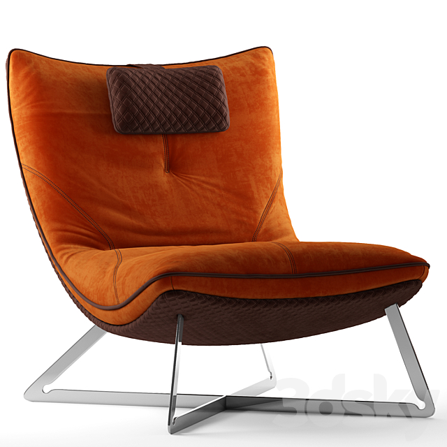 Armchair Gamma SCARLETT 3DS Max Model - thumbnail 2