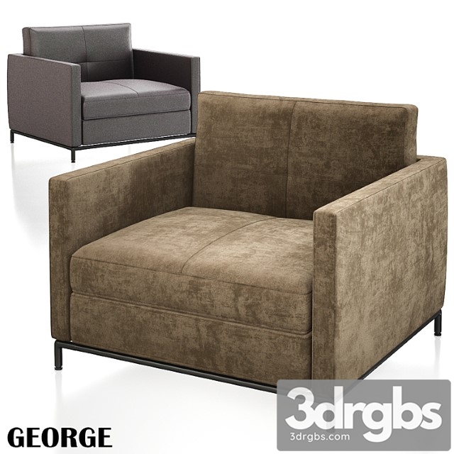 Armchair george citterio leather 3dsmax Download - thumbnail 1