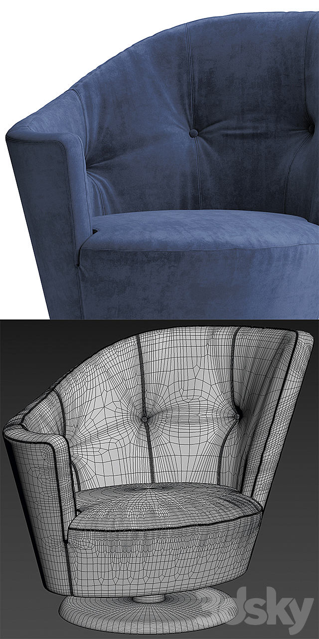 Armchair giorgetti arabella 3ds Max - thumbnail 3