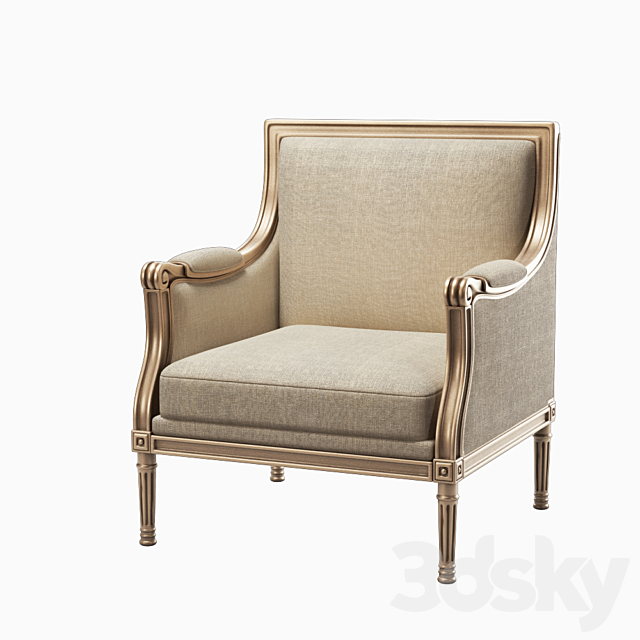 Armchair Gold Confort Main Catalogue class poltrone 3ds Max - thumbnail 1