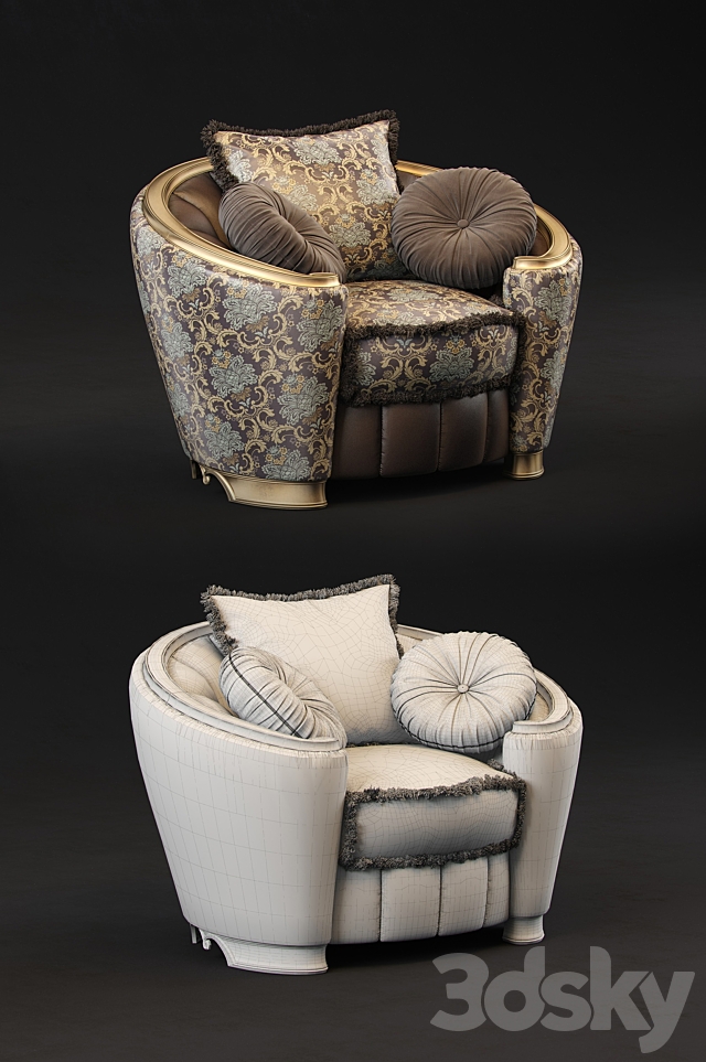 armchair Goldconfort Poltrona 3DS Max Model - thumbnail 3