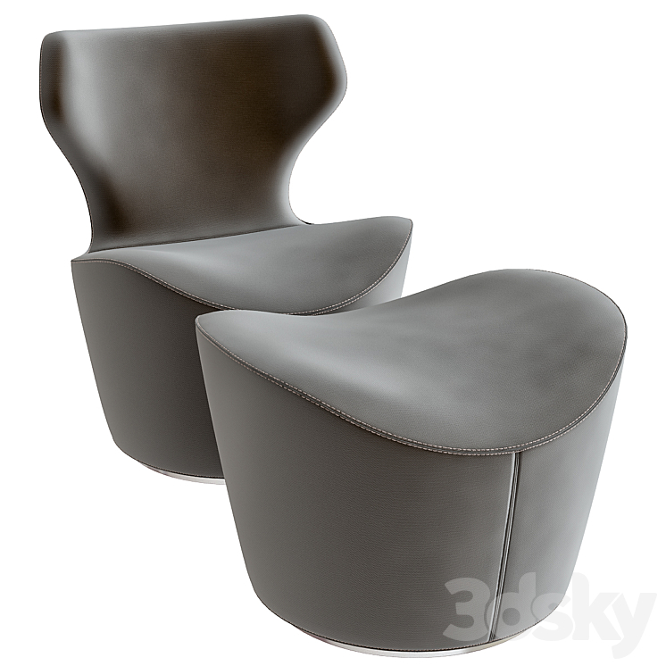 Armchair grande papilio 3DS Max - thumbnail 1