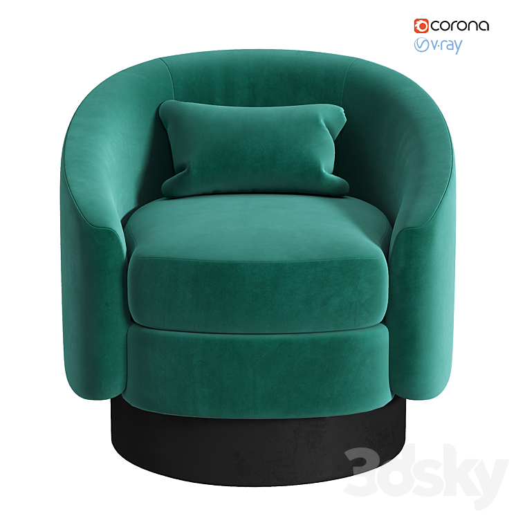 Armchair Gray RM Home 3DS Max Model - thumbnail 2