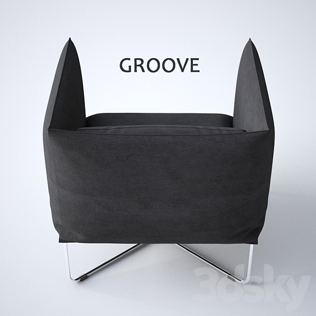 Armchair GROOVE 3DS Max Model - thumbnail 2