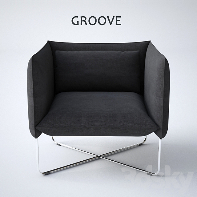 Armchair GROOVE 3DS Max Model - thumbnail 3