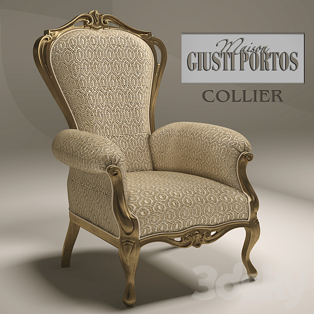 Armchair Guisti Portos Collier 3DSMax File - thumbnail 1