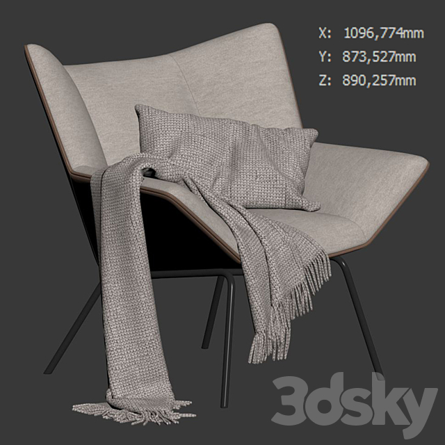 Armchair Gustav by Label Vandenberg 3DS Max Model - thumbnail 4