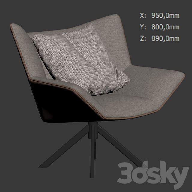 Armchair Gustav by Label Vandenberg 3DS Max Model - thumbnail 5