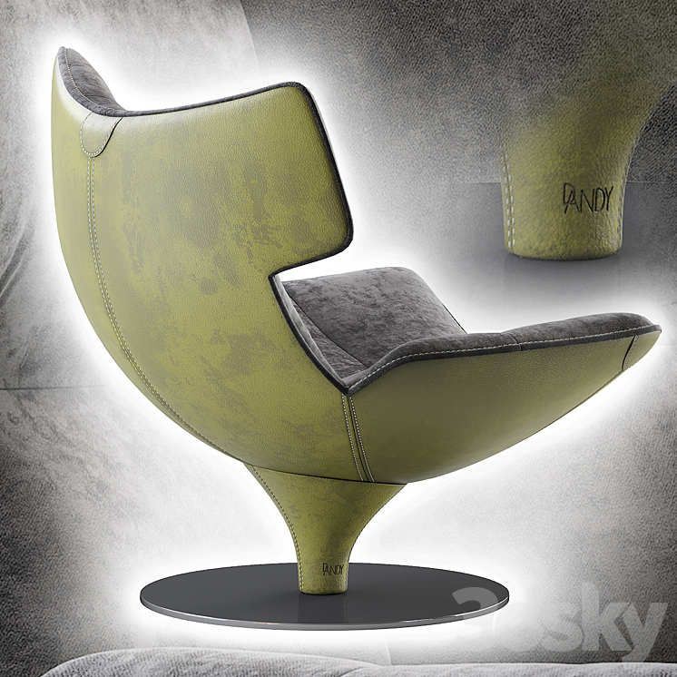 Armchair HARLEY_variant 1 3DS Max Model - thumbnail 2