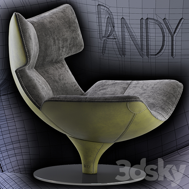 Armchair HARLEY_variant 1 3DSMax File - thumbnail 3