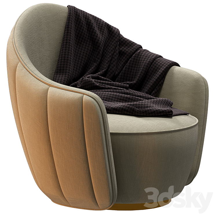 Armchair Hermes 3DS Max Model - thumbnail 1